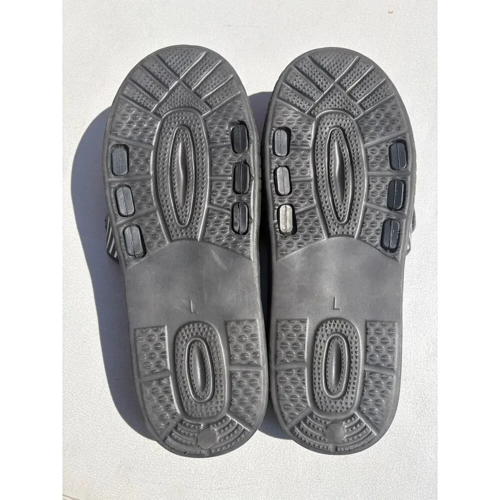 BYRIVER Acupressure Foot Massage Slippers Size Large. Black Sandals Reflexology